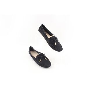 SIKETU Black Leather Moccasin Slip on Loafers‎ Women's  Size 37 EU 6.5 US